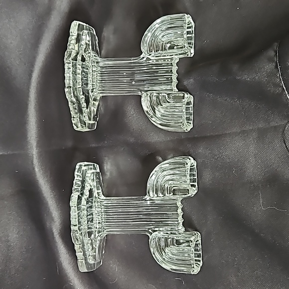 RARE Pair of Art Deco Anchor Hocking Queen Mary Double Branch Cactus Hol… - Picture 6 of 8